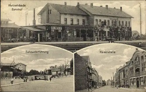 Ak Holzwickede Nordrhein Westfalen, Kaiserstraße, Bahnunterführung, Bahnhof, Gleisseite