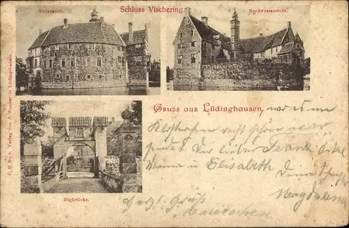 Ak Lüdinghausen Münsterland, Schloss Vischering, Zugbrücke