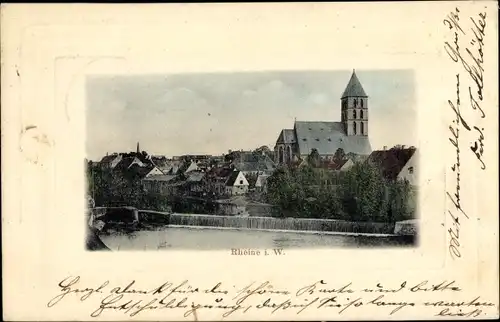 Ak Rheine in Westfalen, Blick auf den Ort, Kirche