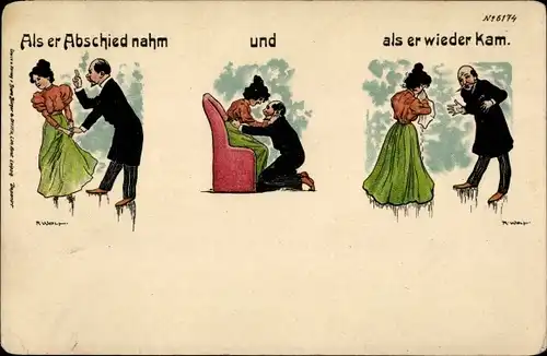 Künstler Litho Wolf, Als er Abschied nahm und als er wieder kam, Liebespaar