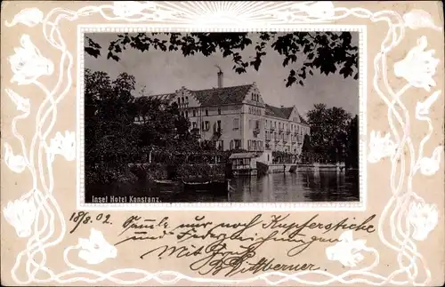 Präge Passepartout Ak Konstanz am Bodensee, Inselhotel