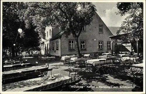 Ak Würzburg am Main Unterfranken, Kaffee und Restaurant zum Schützenhof