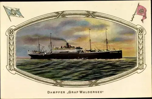 Passepartout Ak Dampfschiff Graf Waldersee, HAPAG