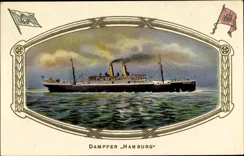 Passepartout Ak Dampfschiff Hamburg, HAPAG
