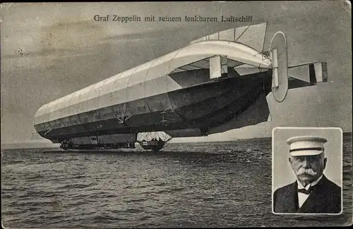 Ak Graf Zeppelin mit seinem lenkbaren Luftschiff