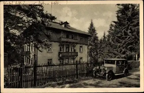 Ak Kipsdorf Altenberg im Erzgebirge, Höhenpension Schweigen im Walde, Auto