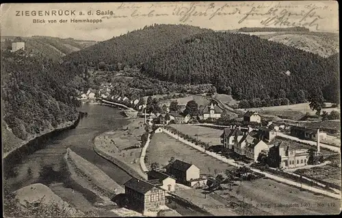 Ak Ziegenrück an der Saale Thüringen, Blick von der Hemmkoppe