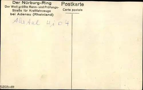 Landkarten Ak Nürburg in der Eifel, Nürburgring, Rennstrecke