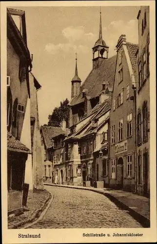 Ak Stralsund in Vorpommern, Schillstraße, Johanniskloster