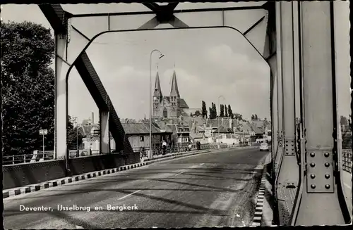 Ak Deventer Overijssel Niederlande, Ijsselbrug en Bergkerk