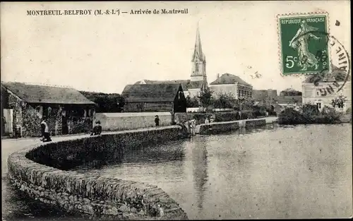 Ak Montreuil Belfroy Maine et Loire, Blick auf den Ort