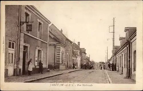 Ak Jarzé Maine et Loire, Rue Nationale, Cafe