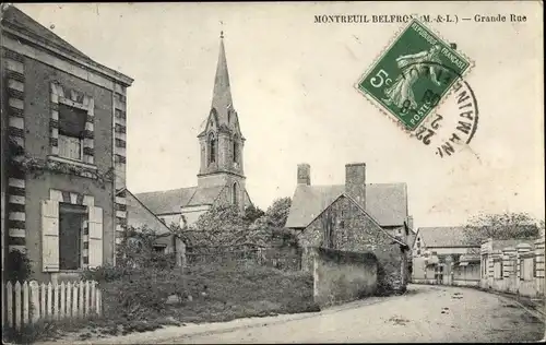 Ak Montreuil Belfroy Maine et Loire, Grande Rue