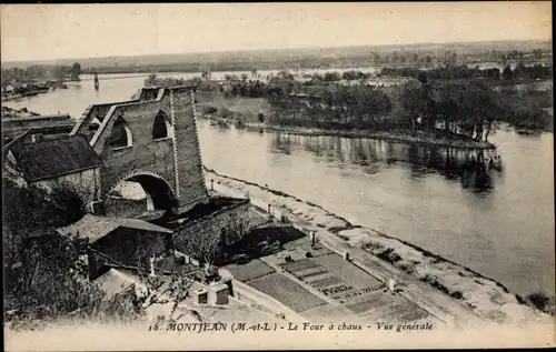 Ak Montjean Maine et Loire, Le Four a chaux, vue generale