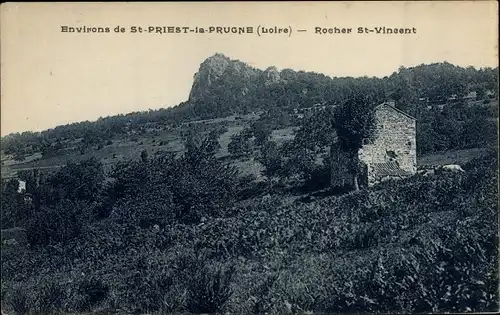 Ak Saint Priest la Prugne Loire, Rocher Saint Vincent