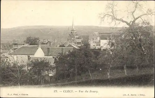 Ak Clécy Calvados, Vue du Bourg