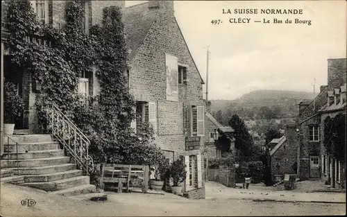 Ak Clécy Calvados, Le Bas du Bourg