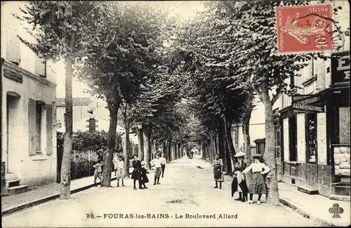 Ak Fouras les Bains Charente Maritime, Le Boulevard Allard