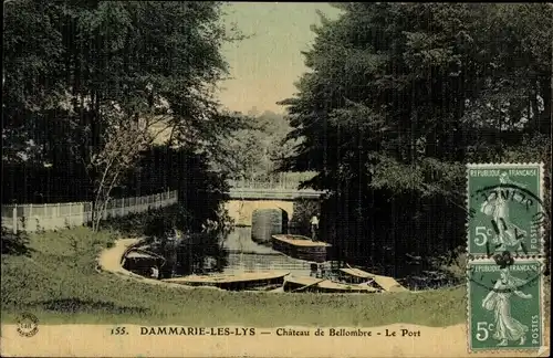Ak Dammarie les Lys Seine et Marne, Chateau de Bellombre, Le Port