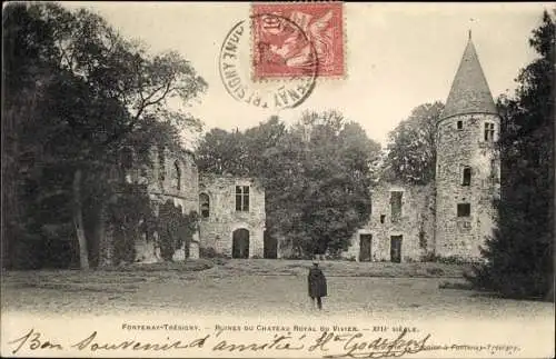 Ak Fontenay Trésigny Seine et Marne, Ruines du Chateau Royal du Vivier