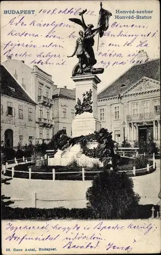 Ak Budapest Ungarn, Honved-Statue