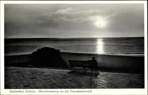 Ak Baltrum, Sonnenuntergang, Strandpromenade