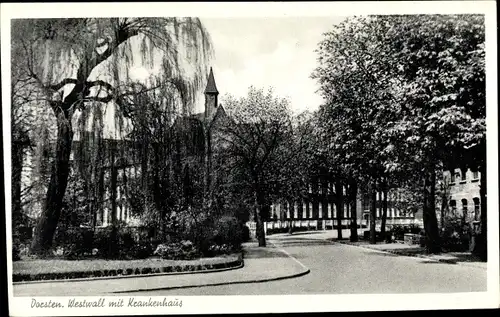 Ak Dorsten NRW, Westwall mit Blick zum Krankenhaus