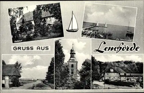 Ak Lemförde in Niedersachsen, Amtshof, Dümmersee, Kirche, Niedersachsenhaus