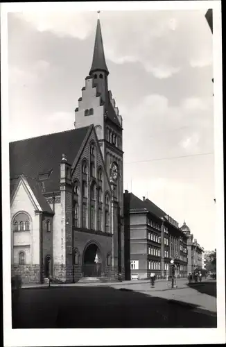 Ak Ostrava Mährisch Ostrau Reg. Mährisch Schlesien, evang. Kirche