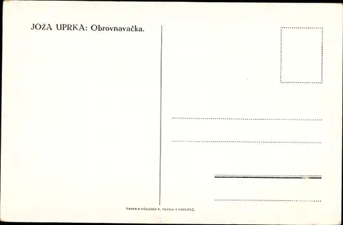 Künstler Ak Uprka, Joza, Obrovnavacka, Frau in tschechischer Tracht