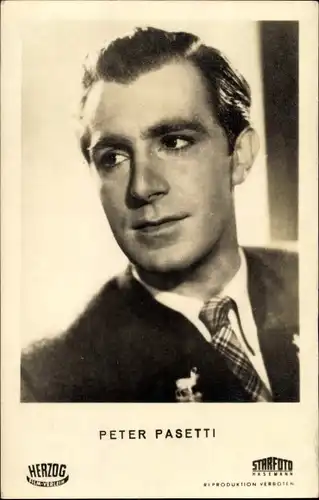 Ak Schauspieler Peter Pasetti, Portrait