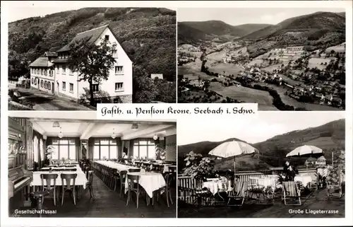 Ak Seebach in Baden Schwarzwald, Gasthof und Pension Krone