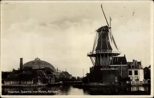 Ak Haarlem Nordholland, Spaarne, Molen Adriaan