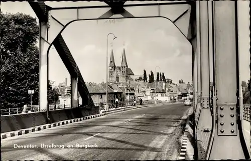 Ak Deventer Overijssel Niederlande, Ijsselbrug en Bergkerk