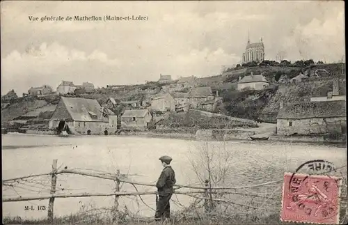 Ak Matheflon Maine et Loire, Vue generale