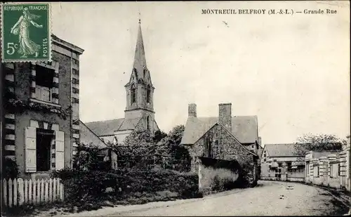 Ak Montreuil Belfroy Maine et Loire, Grande Rue