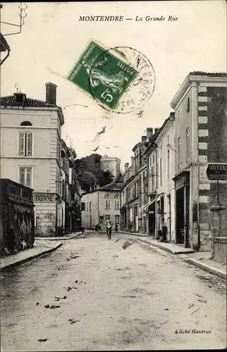 Ak Montendre Charente Maritime, La Grande Rue