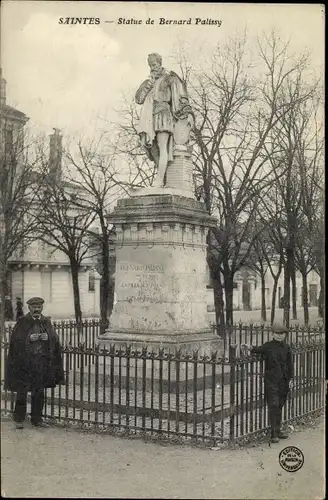 Ak Saintes Charente-Maritime, Statue de Bernard Palissy