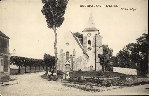 Ak Courpalay Seine et Marne, L'Eglise