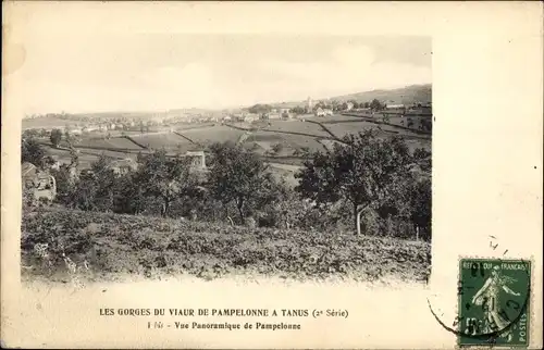 Ak Pampelonne Tarn, Vue generale, Les Georges du Viaur