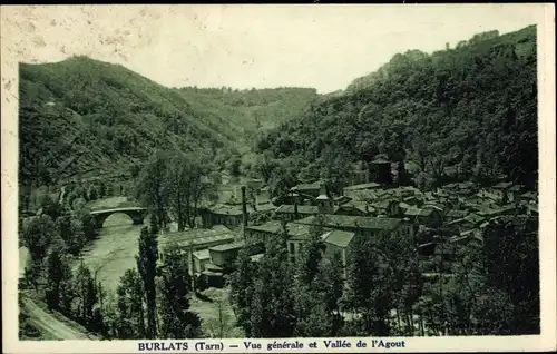 Ak Burlats Tarn, Vue generale et Vallee de l'Agout