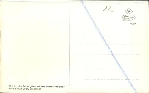 Ak Reußenköge in Nordfriesland, Hamburger Hallig vom Meer gesehen