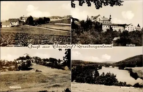 Ak Ebersdorf Saldenburg Niederbayern, Teilansicht, Englburg, Rottauer See