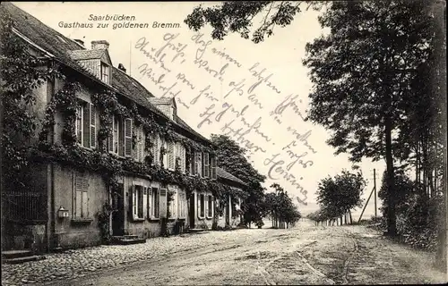 Ak Saarbrücken, Gasthaus zum goldenen Bremm, Grenze 