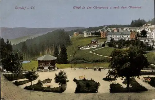 Ak Oberhof im Thüringer Wald, Ohragrund, Oberland, Blick vom Schlosshotel