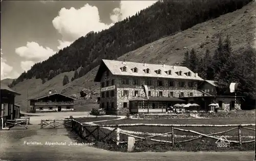 Ak Ferleiten Fusch an der Großglocknerstraße in Salzburg, Alpenhotel Lukashansl