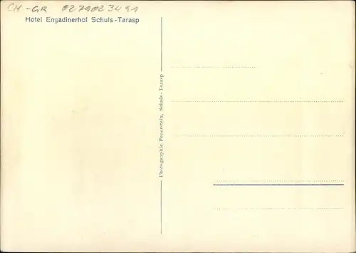 Ak Schuls Tarasp Graubünden Schweiz, Hotel Engadinerhof