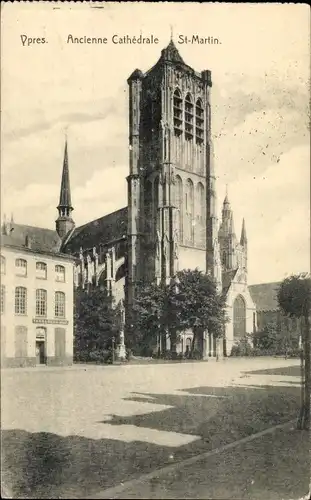 Ak Ypres Ypern Flandern, Ancienne Cathedrale Saint Martin