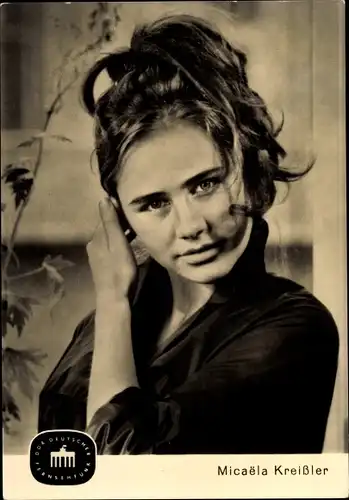 Ak Schauspielerin Micaela Kreißler, DDR Deutscher Fernsehfunk, Synchronsprecherin, Portrait