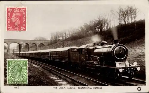 Ak Britische Eisenbahn, LNER Harwich Continental Express, Dampflok